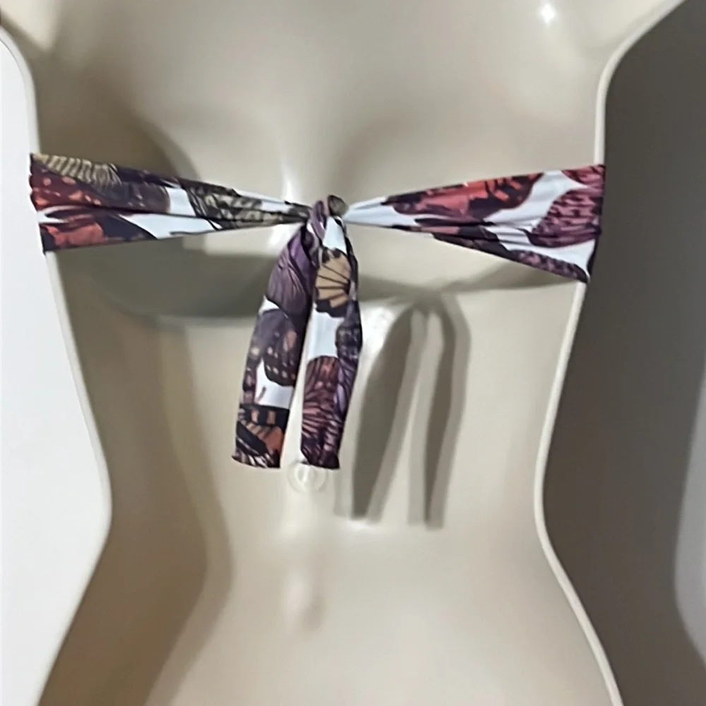 Bambu bikini swimsuit butterfly design with adjustable bottoms size Petite Small
